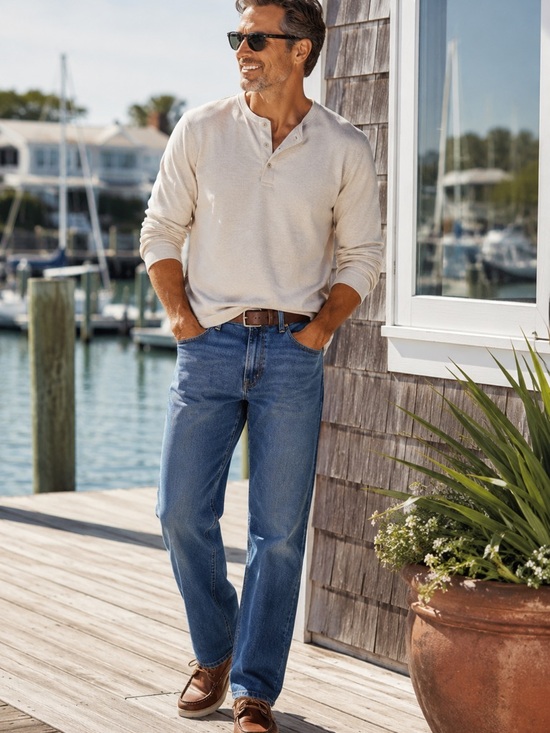 Lands' End Other - Lands’ End Square Rigger Men’s Jeans 37 Blue Traditional Fit Straight Leg